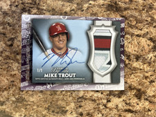 2021 Topps Mike Trout 2017 Dynasty Patch Through the Years Facsimile Auto TTY-9