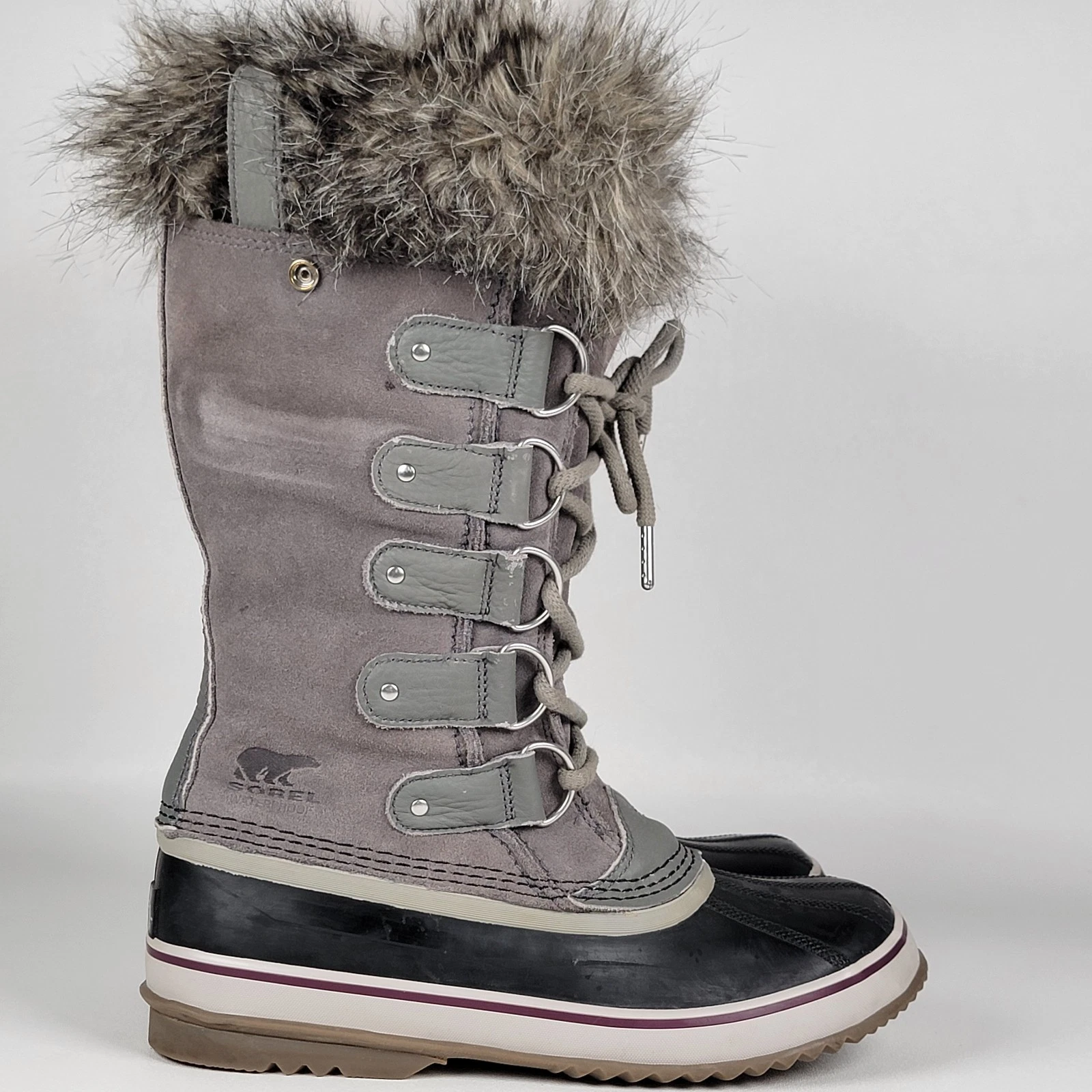 SOREL Joan of Arctic NL2429-052 Gray Tall Waterproof Snow Boots Women's Size 8