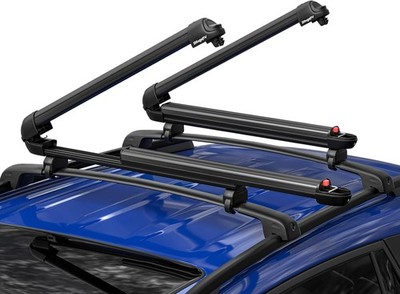  Lockable Ski & Snowboard Racks, Extension with Sliding Feature, 28'' Black