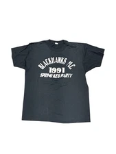 VTG Blackhawks Motorcycle MC Club Shirt Sz L Spring Break Keg Party Biker 1991