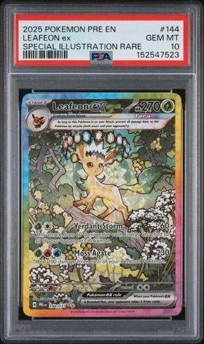 2025 POKEMON PRE EN-PRISMATIC EVOLUTIONS #144 LEAFEON EX PSA 10