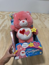 Vintage Care Bear Love-a-lot 10  Plush w/DVD Play Along 2002 RARE 