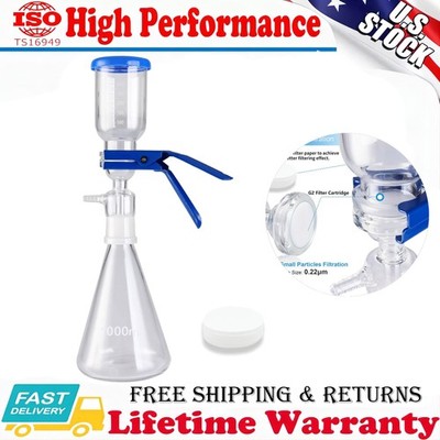 New 1000mL Lab Vacuum Filtration Distillation Kit w/ 100 Pieces of Filter Paper