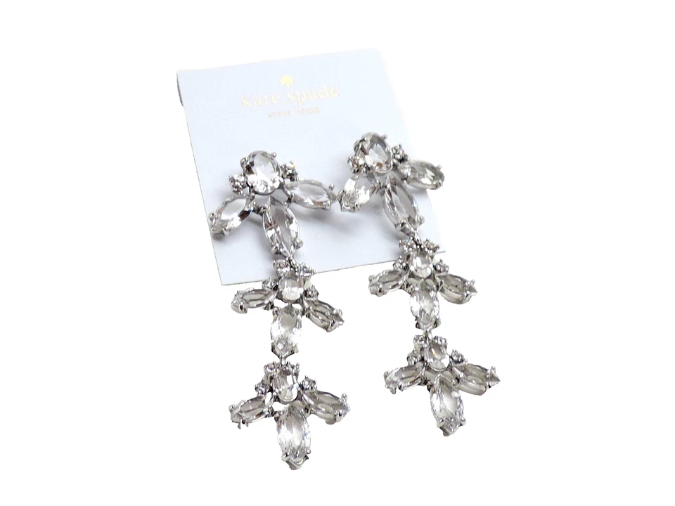 Kate Spade New York Ice Queen Drop Earrings Silvertone New! NWT - Image 2 of 2