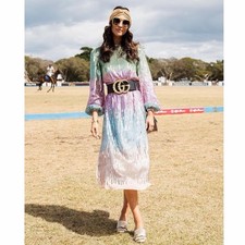 RIXO Coco Dress NEW Size Small S 10 / US 6 Midi Ombre Sequin Rainbow Party BNWT