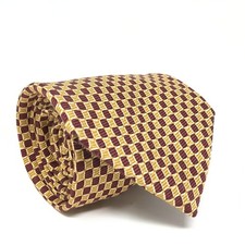 Brooks Brothers Makers Classic Tie Brown Burgundy Geometric Silk Vintage Necktie