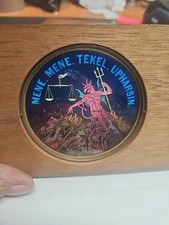RARE Antique Magic Lantern Glass Slide Mene Mene Tekel Upharsin Devil Christian