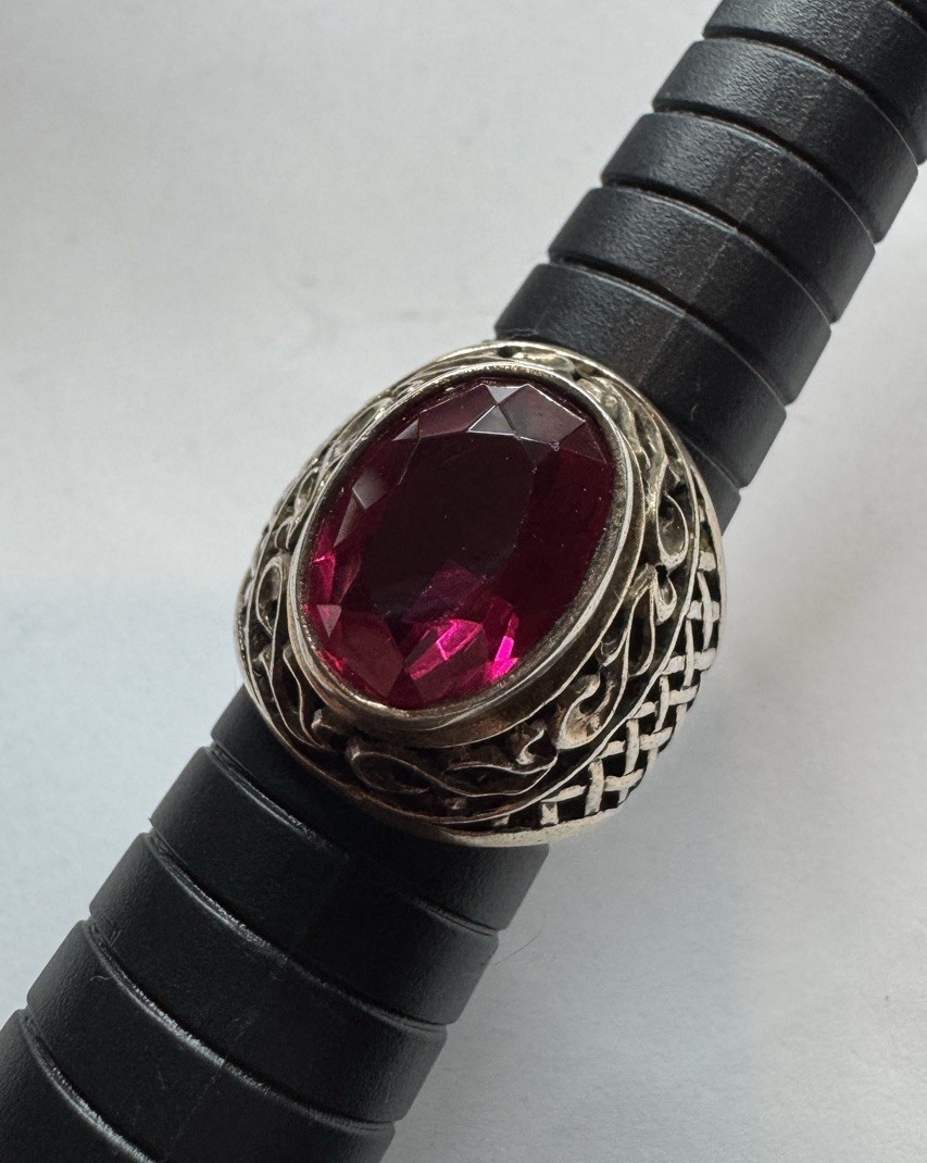 Vintage Original Soviet Solid Silver 875 Ring Rub… - image 12