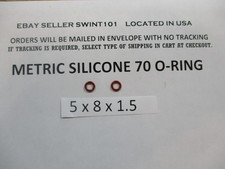 5mm ID x 8mm OD x 1.5mm thick SILICONE O-ring. Quan 2.