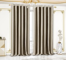 Thick Thermal Blackout Curtains Ready Made Eyelet Ring Top Curtain Pair