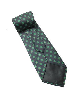 Unbranded Tie Herren One Größe 100% Seide Spitz Klassisch Blumenaufdruck Marine