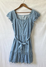 Old Navy Women Chambray Button Front Dress M Romantic Feminine Country