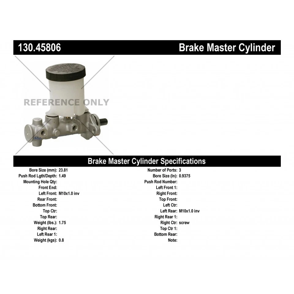 StopTech For Mazda Miata 2001-2005 Brake Master Cylinder - Centric Premium - Image 2 of 4