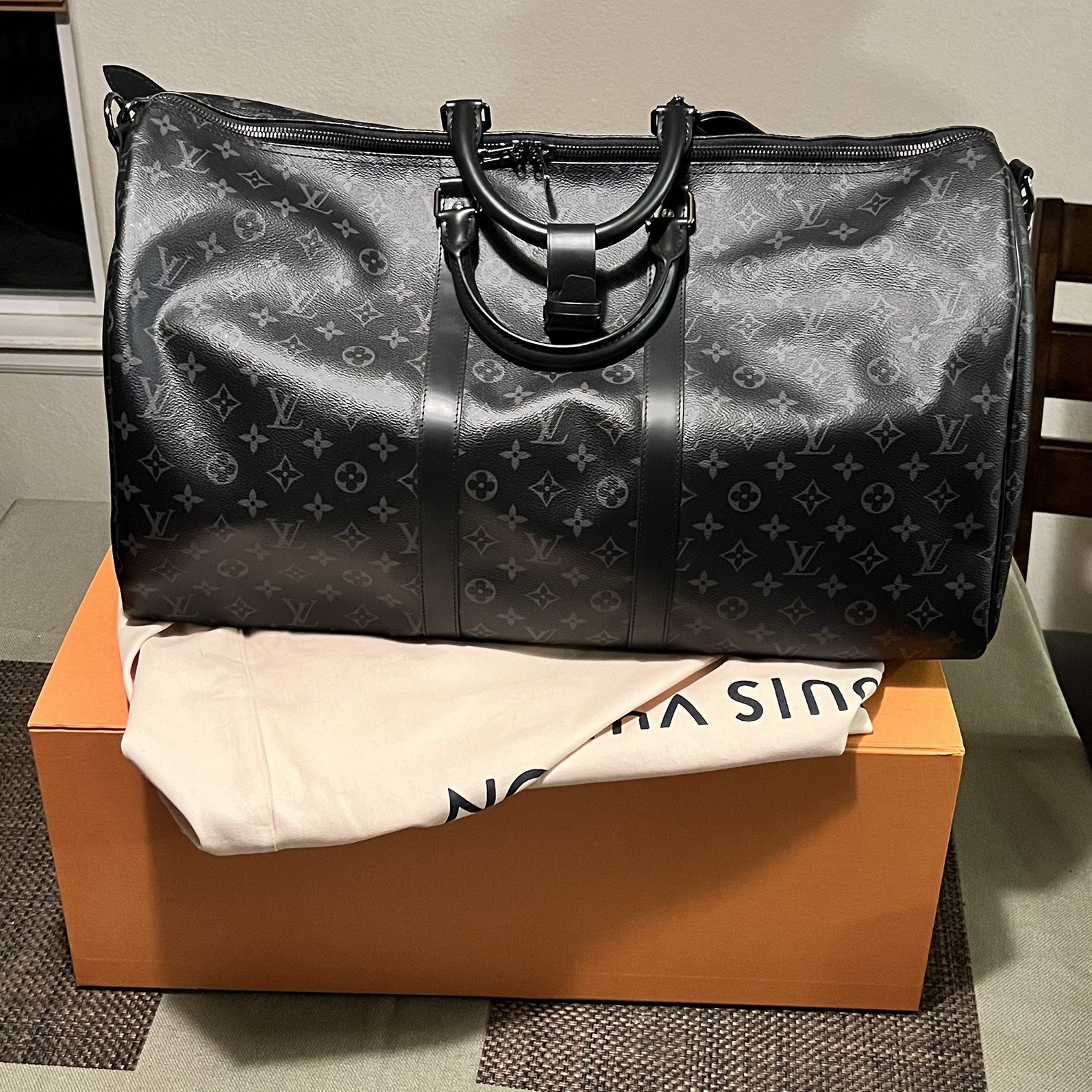 Louis Vuitton Monogram Eclipse Keepall Bandoulier… - image 3