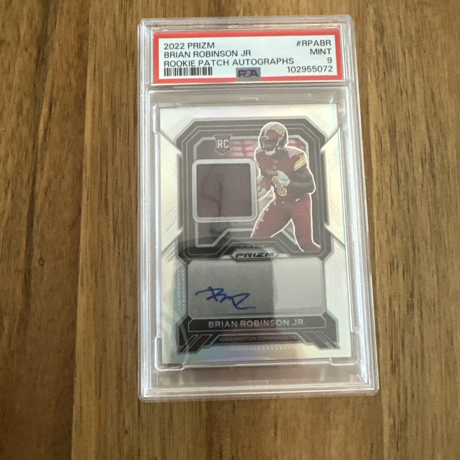 Brian Robinson Jr. Panini Prizm Rookie Patch Autographs #RPABR Base