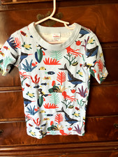Hanna Andersson Pajama Top sea life short sleeve size 120 6-7 organic cotton