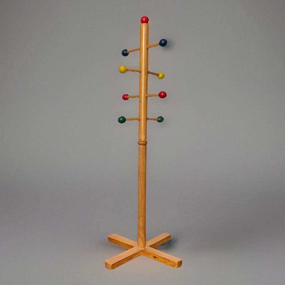 "Perchero vintage de mediados de siglo Sputnik de pino escandinavo para niños árbol de salón 43"" de alto" Foto 3 de 4