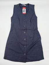 Steve Madden Women's Machine Washable Pinstripe Sleeveless Mini Dress Sz XS NWT