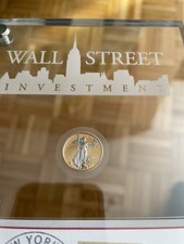 5 Dollar Goldmünze mit Platinapplikation in Plexiglas