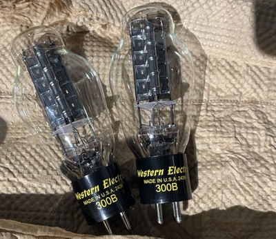 Pair of Western Electric tubes 300B 2439 Nos New test VT7