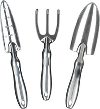 Gorilla Easy Connect Heavy Duty Garden Tools with Digging Trowel, Silver