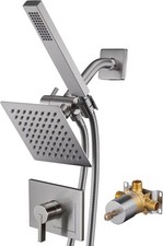 Shower Faucet Set Dual Shower Heads With Handheld Spray Combo All Metal 6" Dual