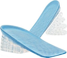 Dr.Foot Adjustable 5-Layer Height Increase Insoles, Silicone Heel Blue