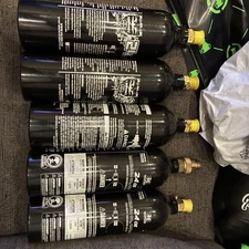 Valken Empir 24oz Compressed Air Paintball Tank - Lot of 5 - Used As Is