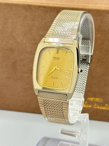 [Near Mint/Rare] SEIKO Dolce 7731-5101 Mens Vintage Watch Gold Dial Quartz JAPAN