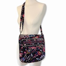 Vera Bradley Triple Zip Hipster Crossbody Bag Quilted Foxwood Floral Purse