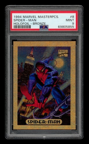 1994 Marvel Masterpieces Holofoil-Bronze: #  8 Spider-Man PSA 9 MINT