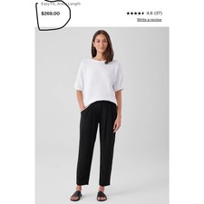 Eileen Fisher Georgette silk pull on pockets black pants plus 2x 268