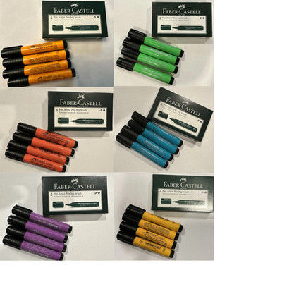 6 Faber-Castell Pitt Big Brush Artist Pens 4-Pack Lot Multiple Colors New