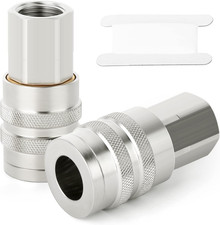 2PCS 1/2-Inch Female Industrial Coupler, 1/2 Basic Flow Quick Connect Air Couple