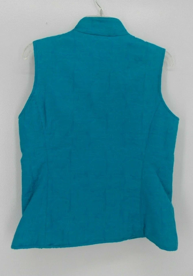 EP Pro Golf Vest Women's Size S Aqua Blue Lined Stretch Cotton Blend Full Zipper - Image 4 of 4