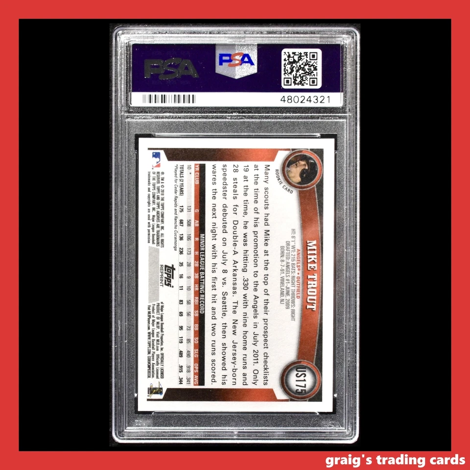 2018 Topps Archives Rookie History #US175 Mike Trout PSA 10 GEM-MT (LEER DESCRIPCIÓN) Foto 2 de 3