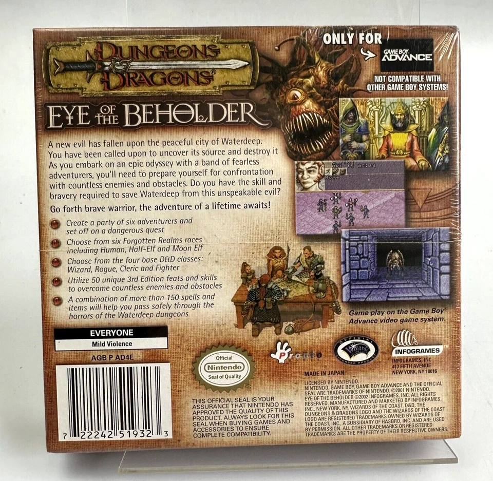 GBA Dungeons & Dragons: Eye Of The Beholder, New And Factory Sealed - Image 2 of 4