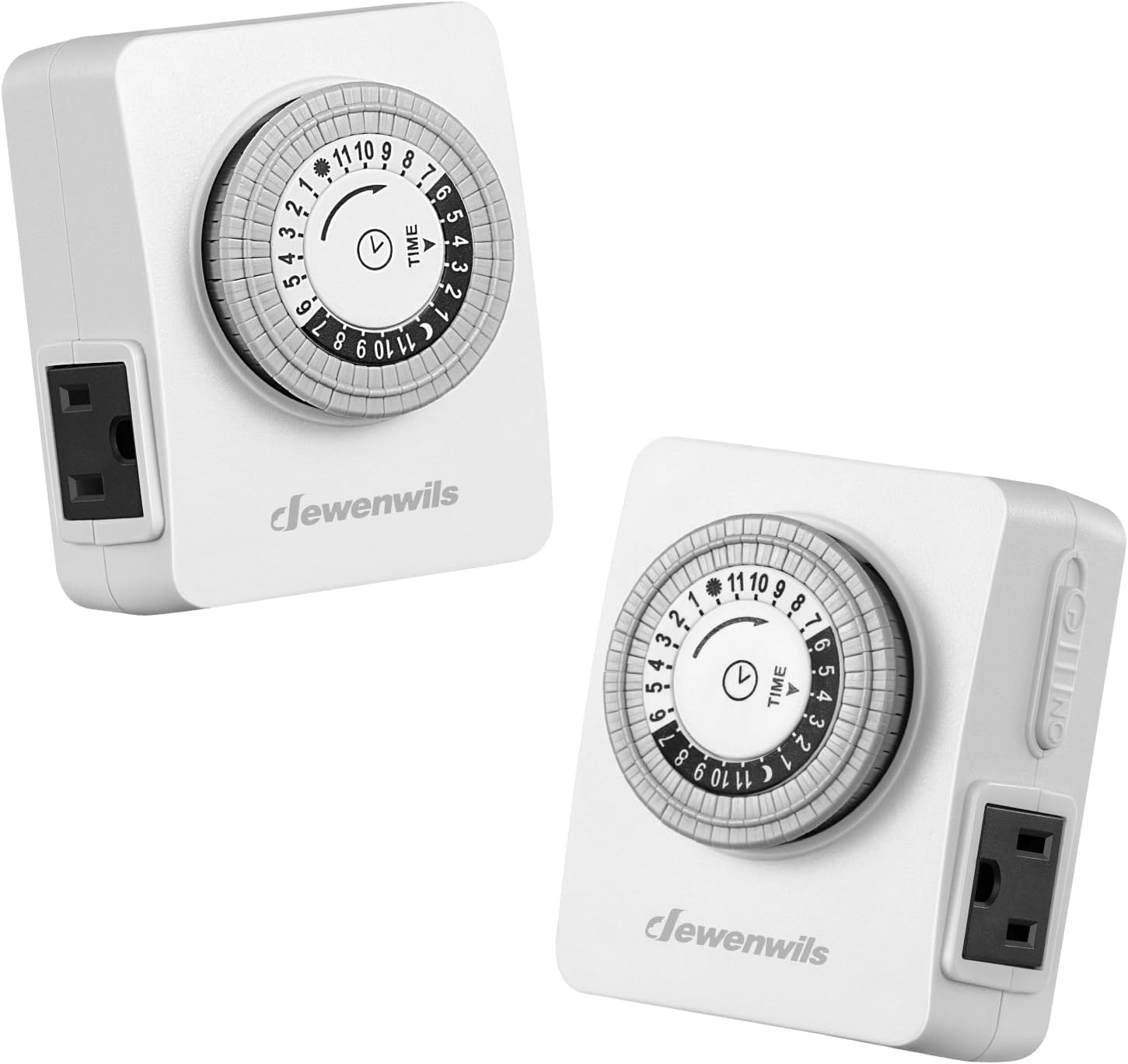24-Hour Indoor Mechanical Outlet Timer, Timers for Electrical Outlets with 2 Gro