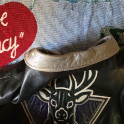 Jeff Hamilton Milwaukee Bucks Leather Jacket Size : Large Color