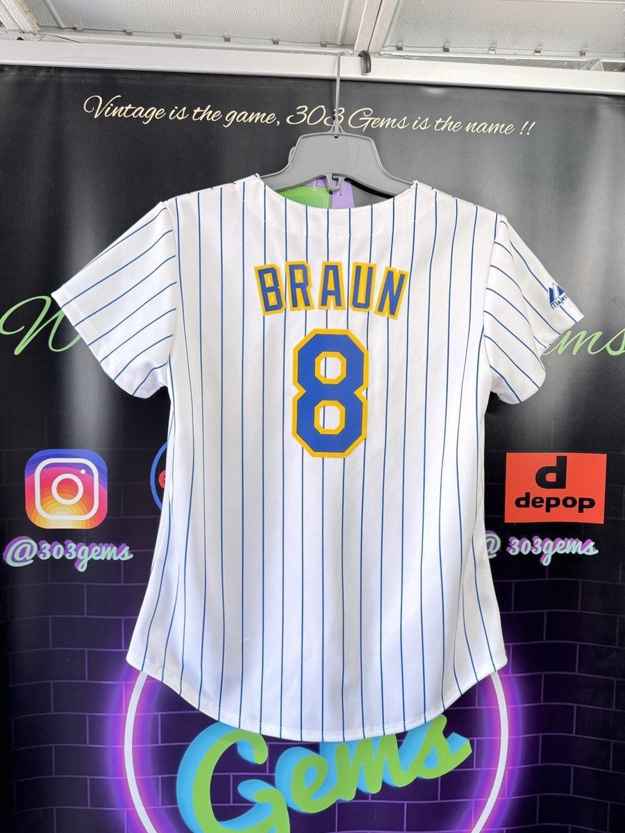 WOMENS Authentic Milwaukee Brewers #8 Ryan Braun STITCHED MLB