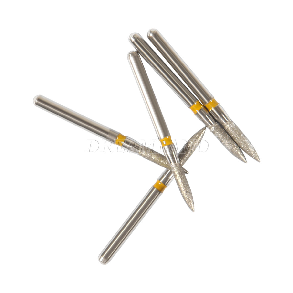 Fraises Diamantées Dentaires FG Flame 861/012XF - Grain Extra Fin Jaune
