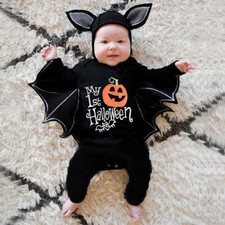 Newborn Baby Boys Girls Halloween Cosplay Costume Romper Jumpsuits Hat Outfits