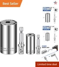 Universal Socket Tool Set - Compact & Durable - Includes Power Drill Adapter