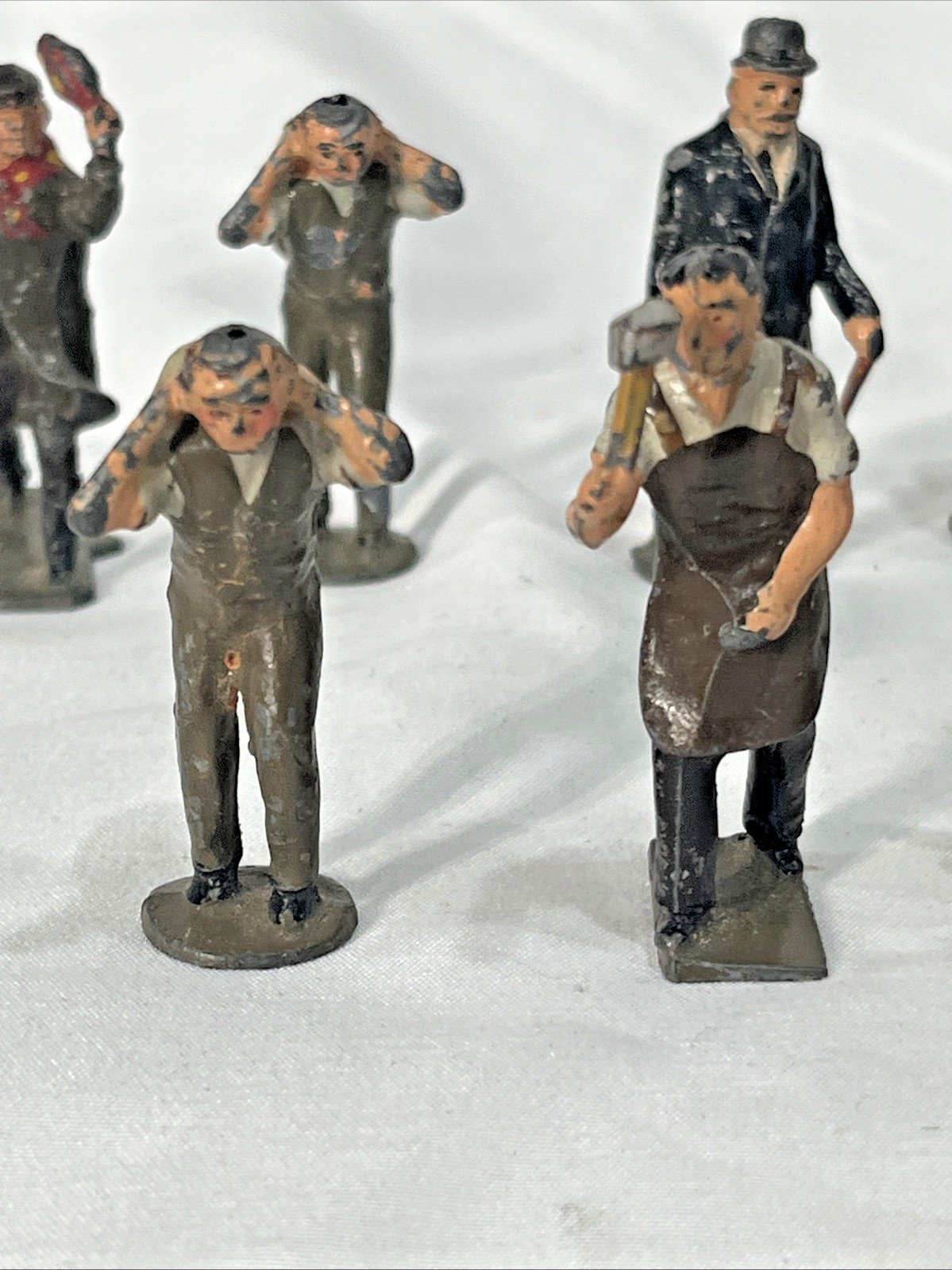 13 Piece Figures Vintage John Hill Co Lot Miller  Milkmaid Drover Hobo England