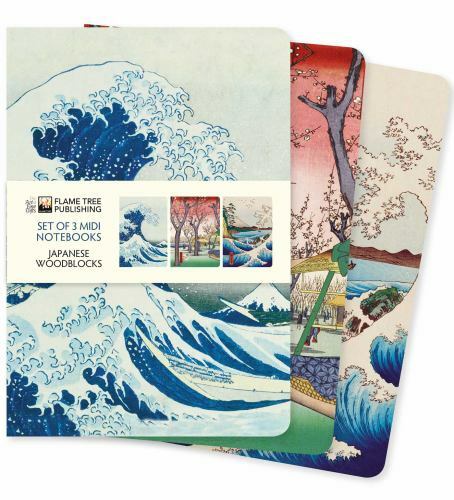 Japanese Woodblocks Set Of 3 Midi Notebooks Flame Tree Studio - Image 2