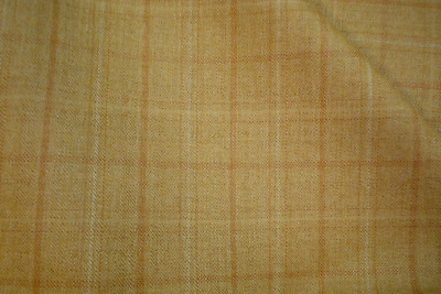 2.83 yds English WOOL Fabric Suiting 9 oz Super 100s Toffee Plaid 102'' BTP