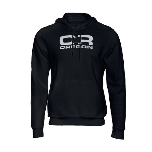 Sudadera con capucha con capucha suéter negro con logotipo reflectante de Oregon OR - Imagen 2 de 3