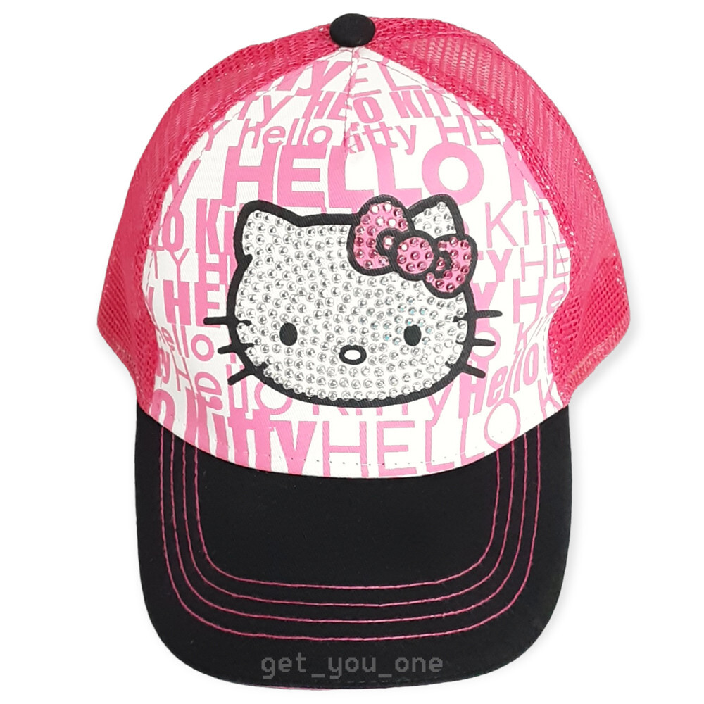 NEW Hello Kitty GIRLS Youth Bling Rhinestone Trucker Hat Snapback
