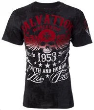 Archaic By Affliction Men's T-Shirt BLACK TIDE Skull Biker Black S-5XL