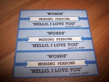 3 Missing Persons Word / Hello I Love You Jukebox Title Strips